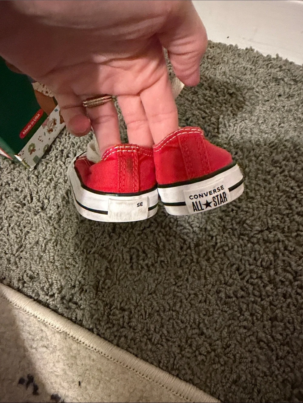 Converse Kids Red Canvas Low-Top Sneakers with White Laces